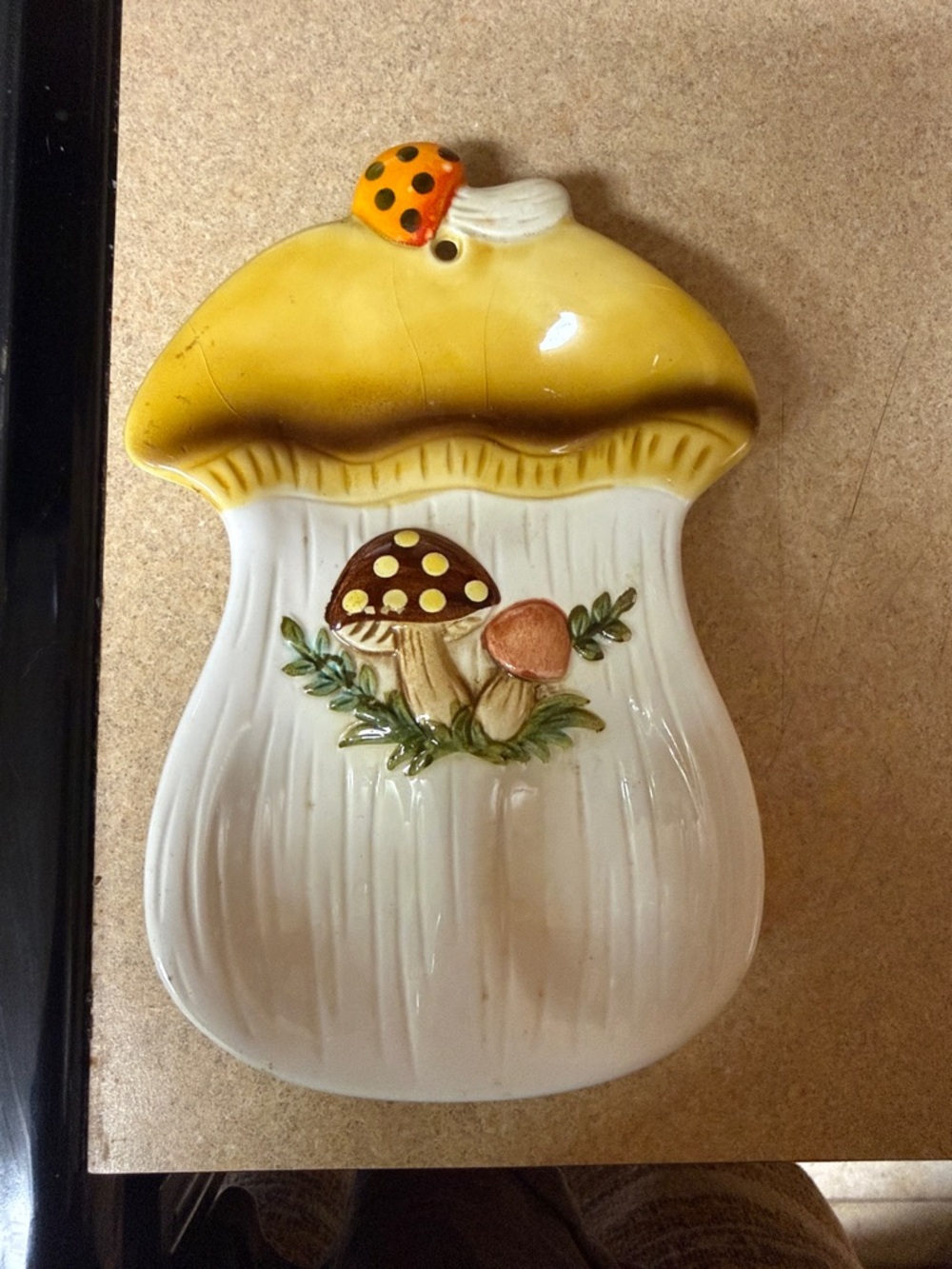 Vintage Sears Roebuck Ceramic Merry Mushroom Spoon Rest